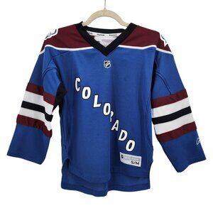 Reebok Colorado Avalanche Youth S/M Jersey Hockey Blue Mesh NHL